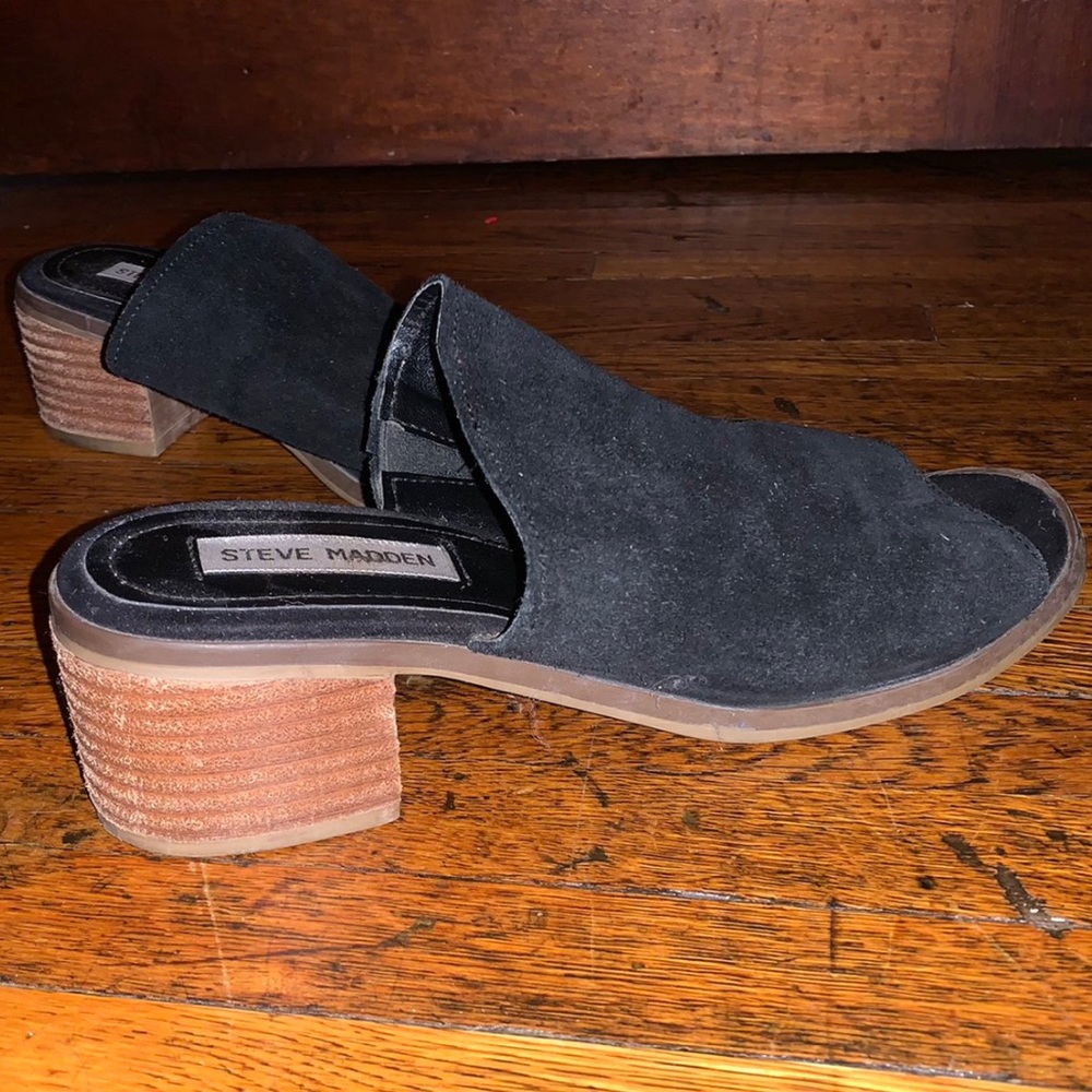 Steve Madden Black Mule Sandal Heels